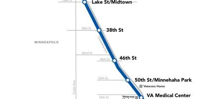 Washington kék metró vonal térkép