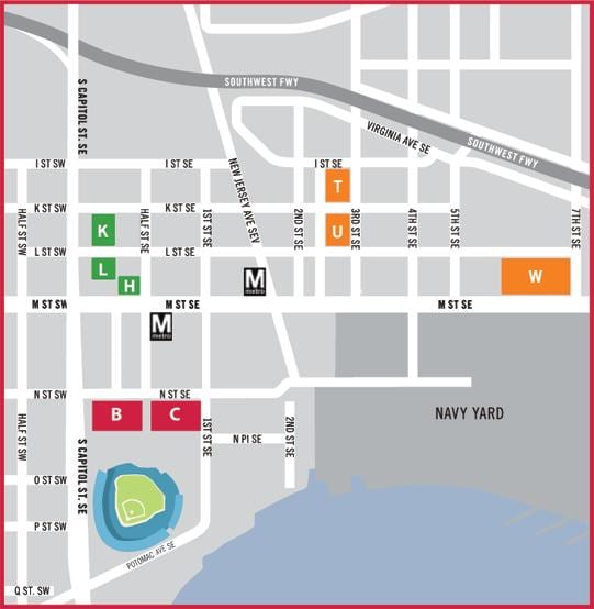 washington nationals parkolás térkép