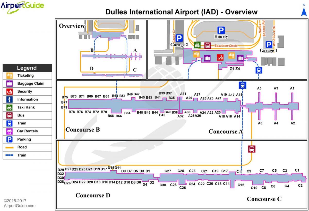 washington-a belső ellenőrzés repülőtér térkép