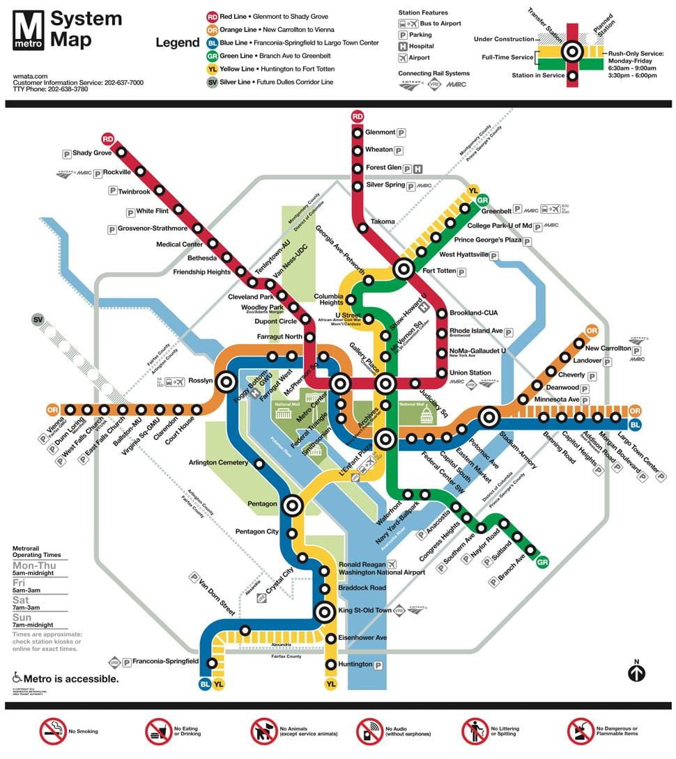 washington dc közlekedési térkép