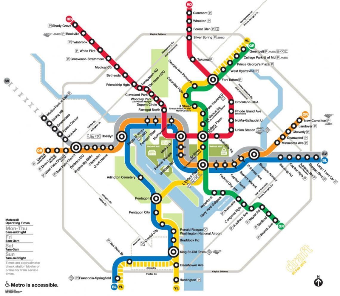 washington dc metró térkép