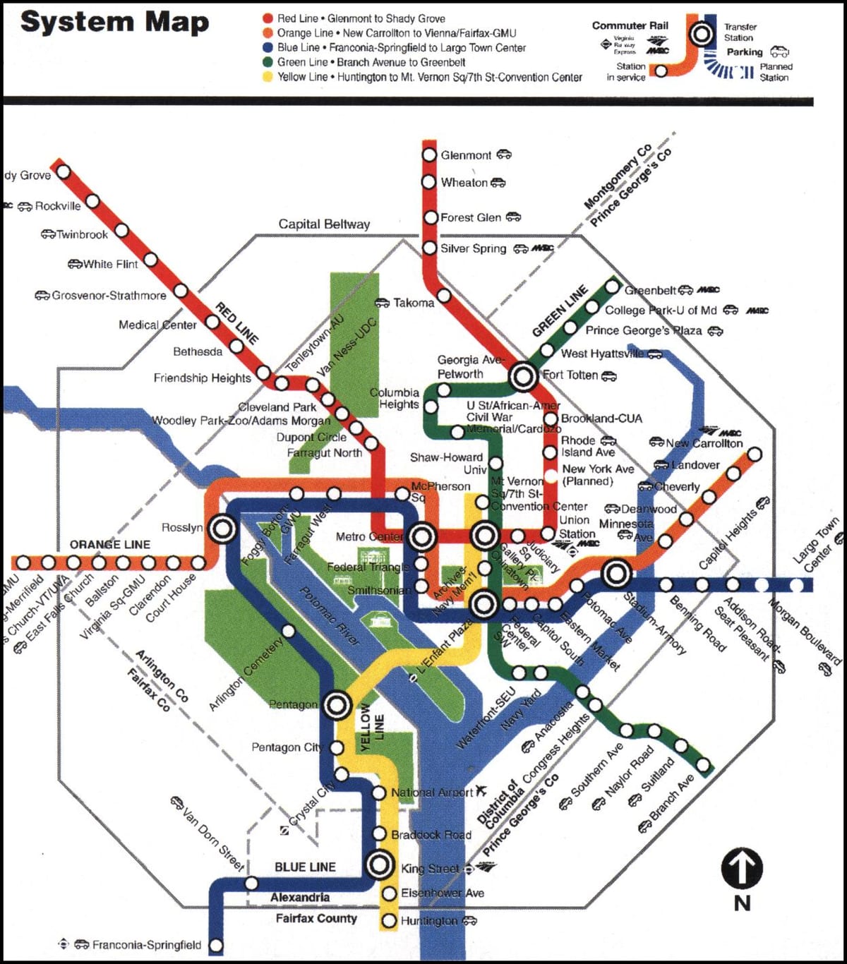 washington dc metró térkép