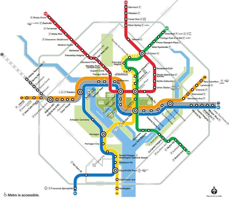 washington dc vonat térkép