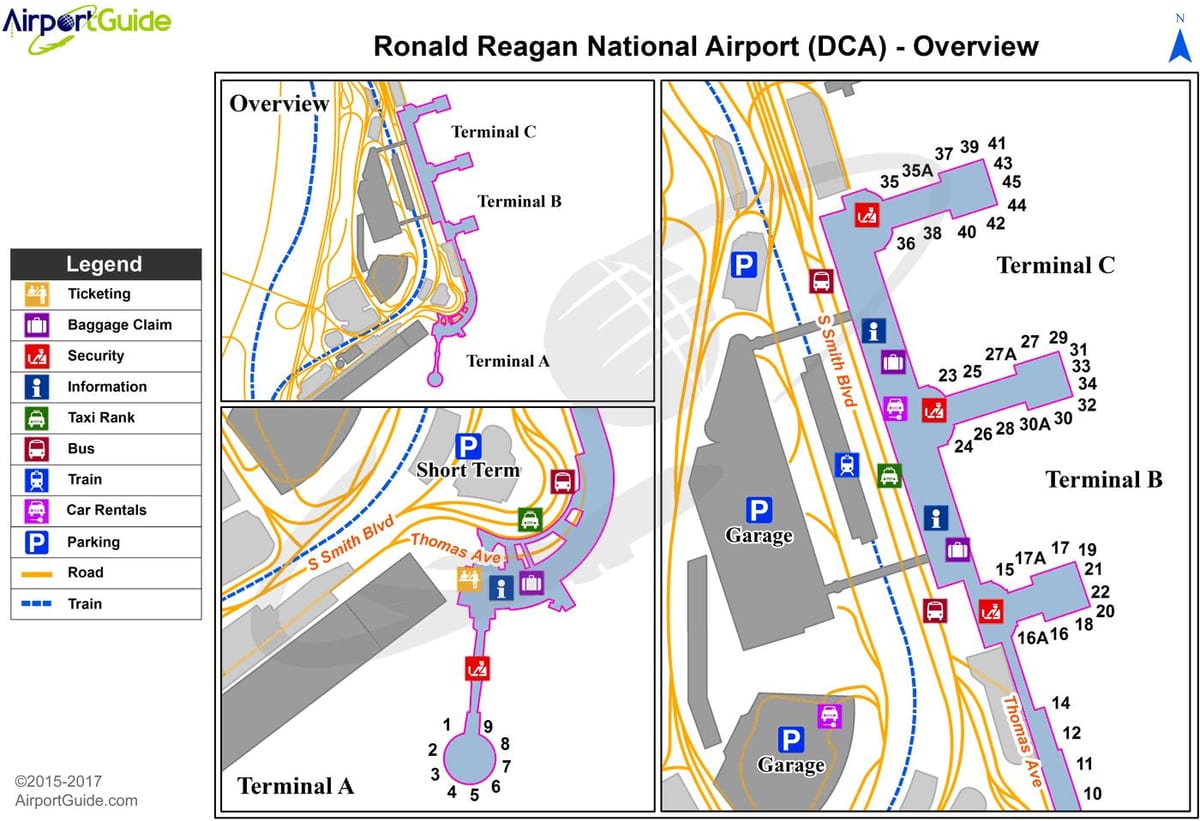 washington dca térkép