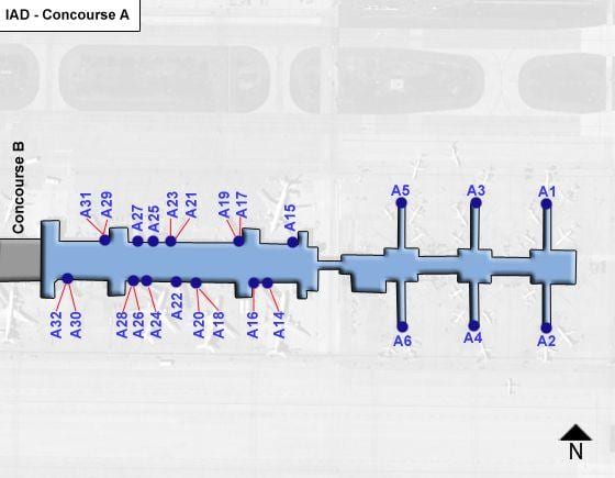 dulles airport csarnok térkép