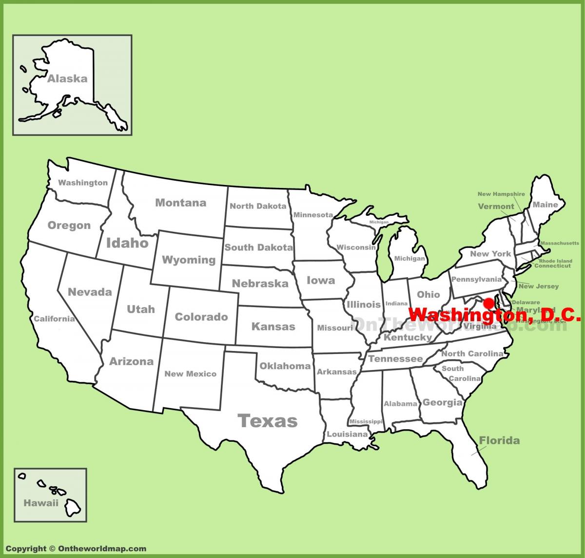 washington dc-ben található amerikai egyesült államok térkép