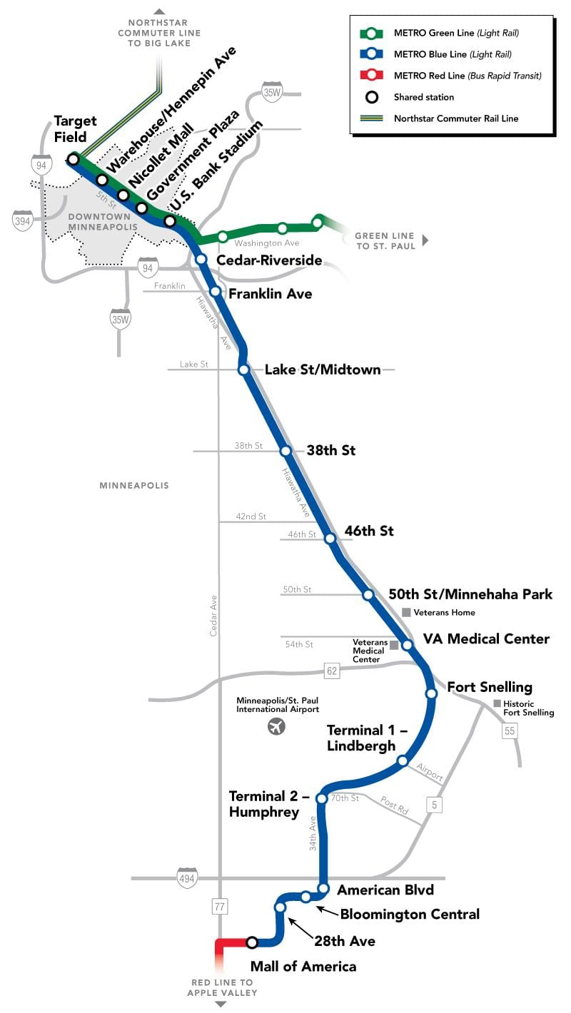 washington kék metró vonal térkép