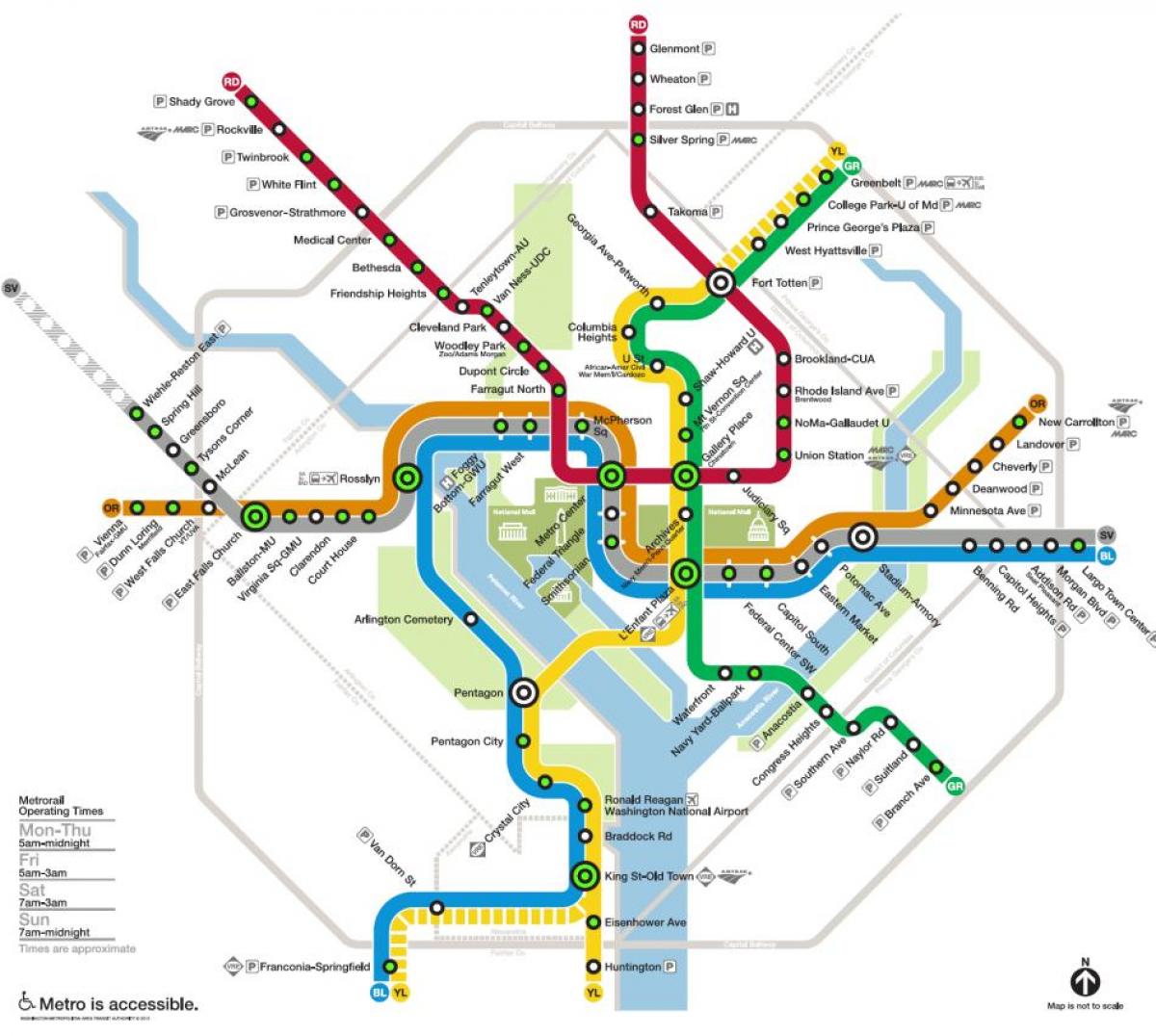 washington metró térkép