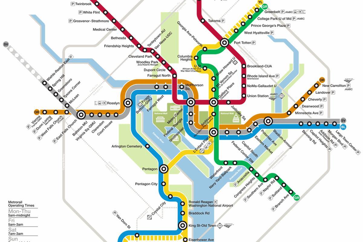 Metro Map Wash Dc Metro Terkep District Of Columbia Usa