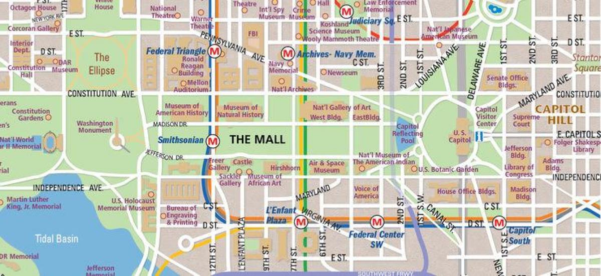dc national mall térkép