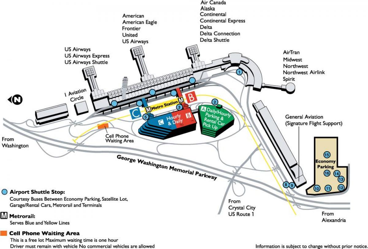 ronald reagan washington nemzeti repülőtér térkép