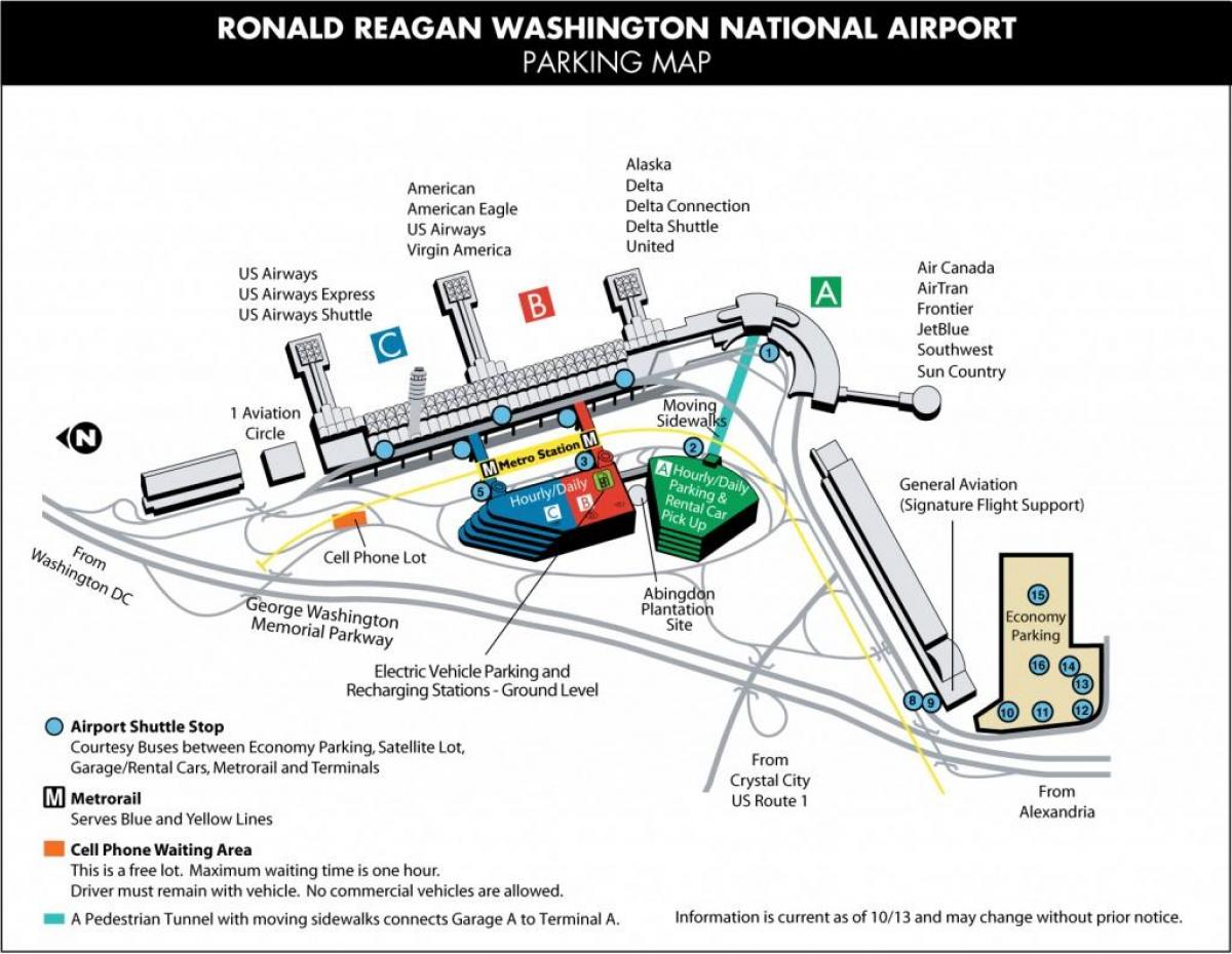 reagan repülőtér kapu térképen
