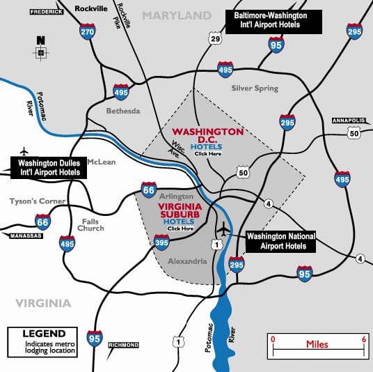 washington dc terület repülőtér térkép