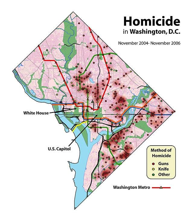 washington dc rossz környéken térkép