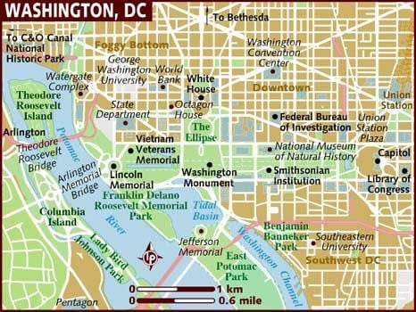 egy térkép washington dc