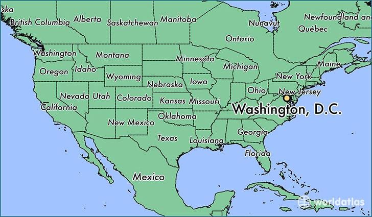 dc térkép usa-ban