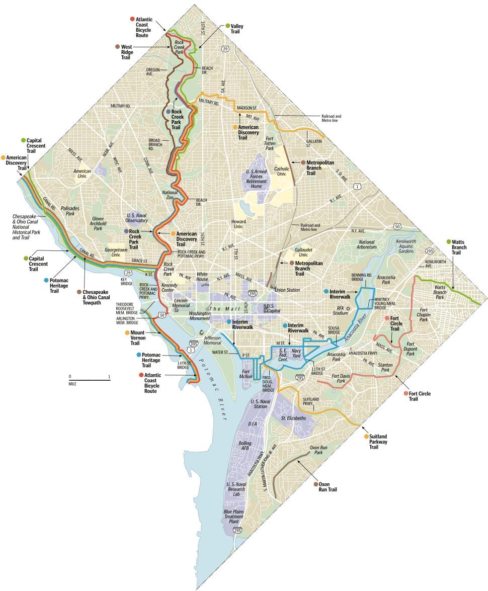 térkép washington dc kerékpár