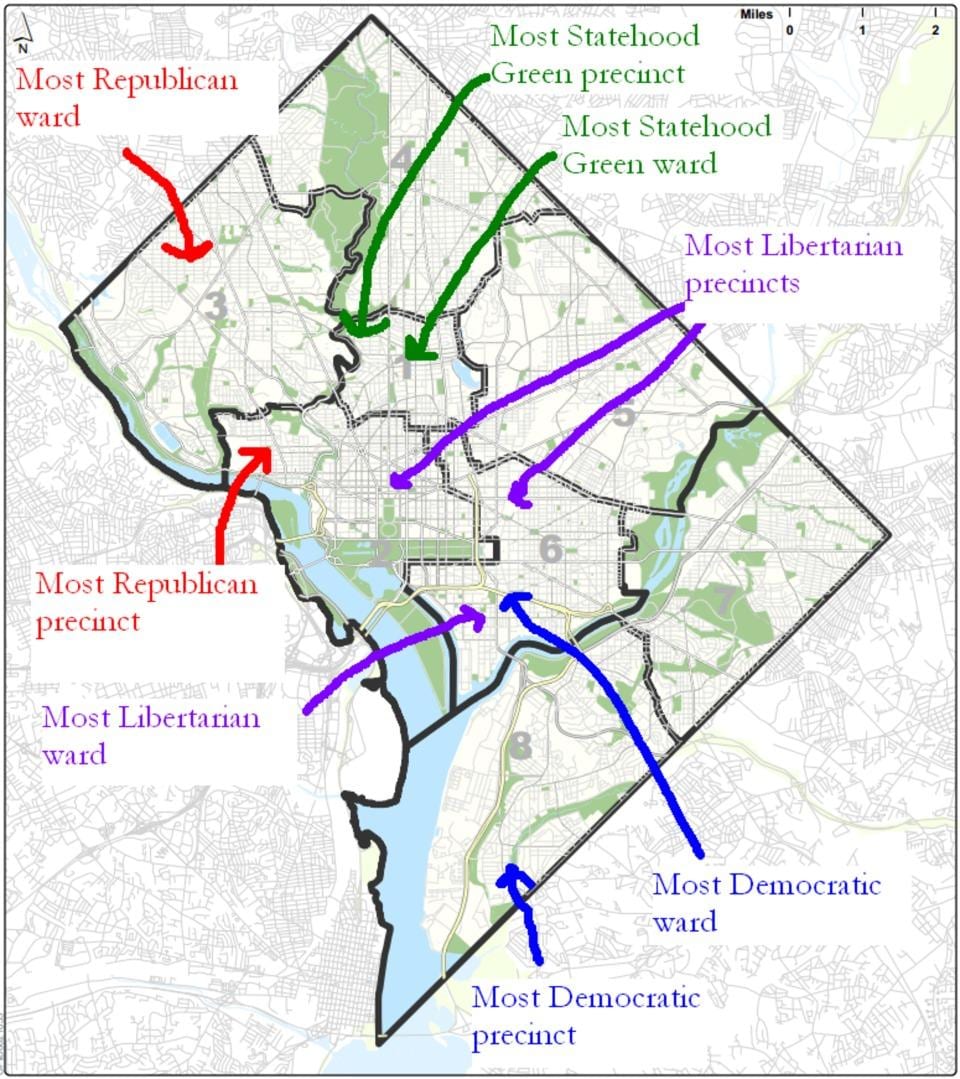 térkép washington dc politikai