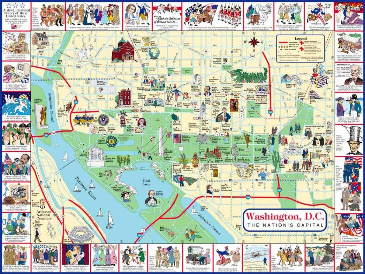 washington dc térkép érdekes pontok