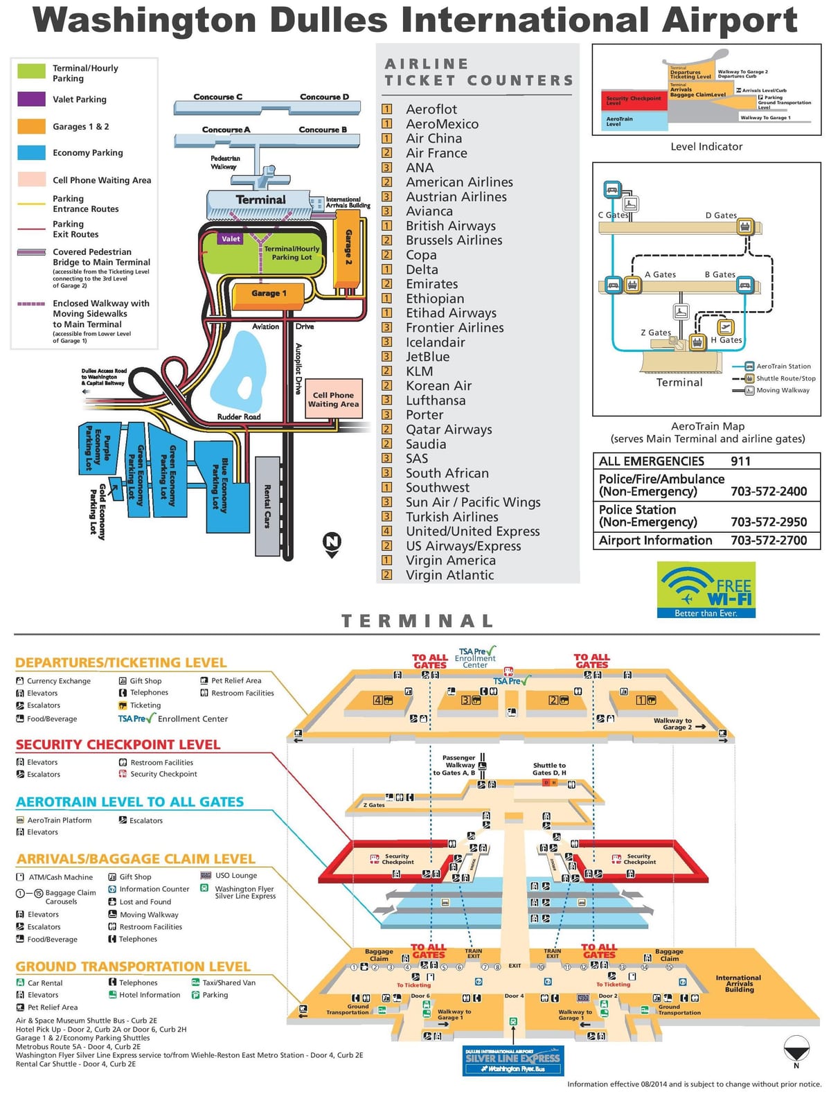 washington dulles repülőtér térkép