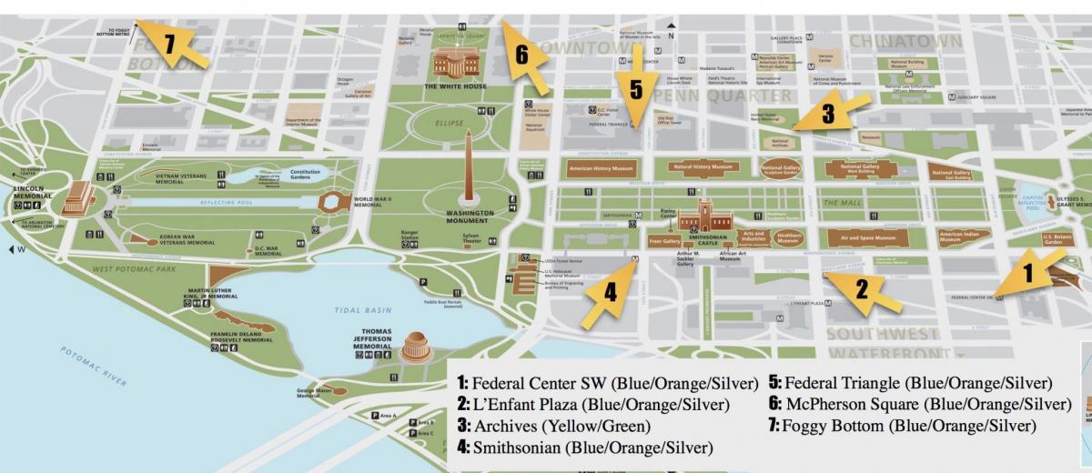 washingtoni national mall térkép