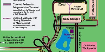 Dulles parkolás térkép