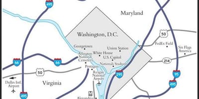 Washington nagyvárosi terület térkép
