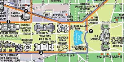 Térkép washington dc múzeumok, műemlékek