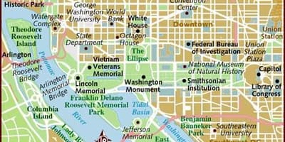 Egy térkép washington dc