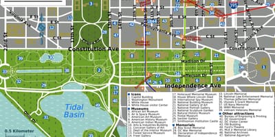 Washington national mall térkép